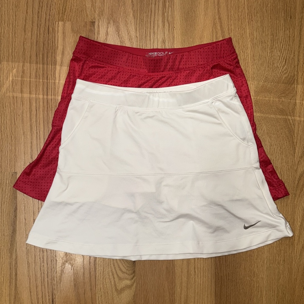 Nike Golf Skort Bundle - Red & White, Set of 2